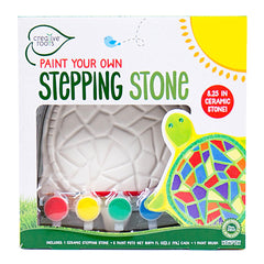 Creative Roots mosaic turtle stone ready to paint for creative kids.