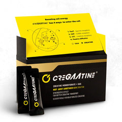 CreGAAtine 60-sachet packaging for on-the-go dosing and convenience.