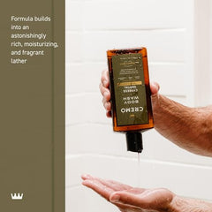 Cremo Cypress Santal body wash pairing with cologne for a cohesive grooming routine.