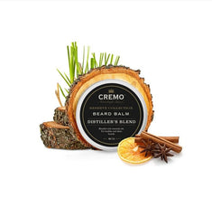 Cremo Distiller's Blend Beard Balm dab-application promotes easy shaping and hold.