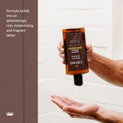 Cremo men's shower gel bubbles demonstrate hydration without sticky residue