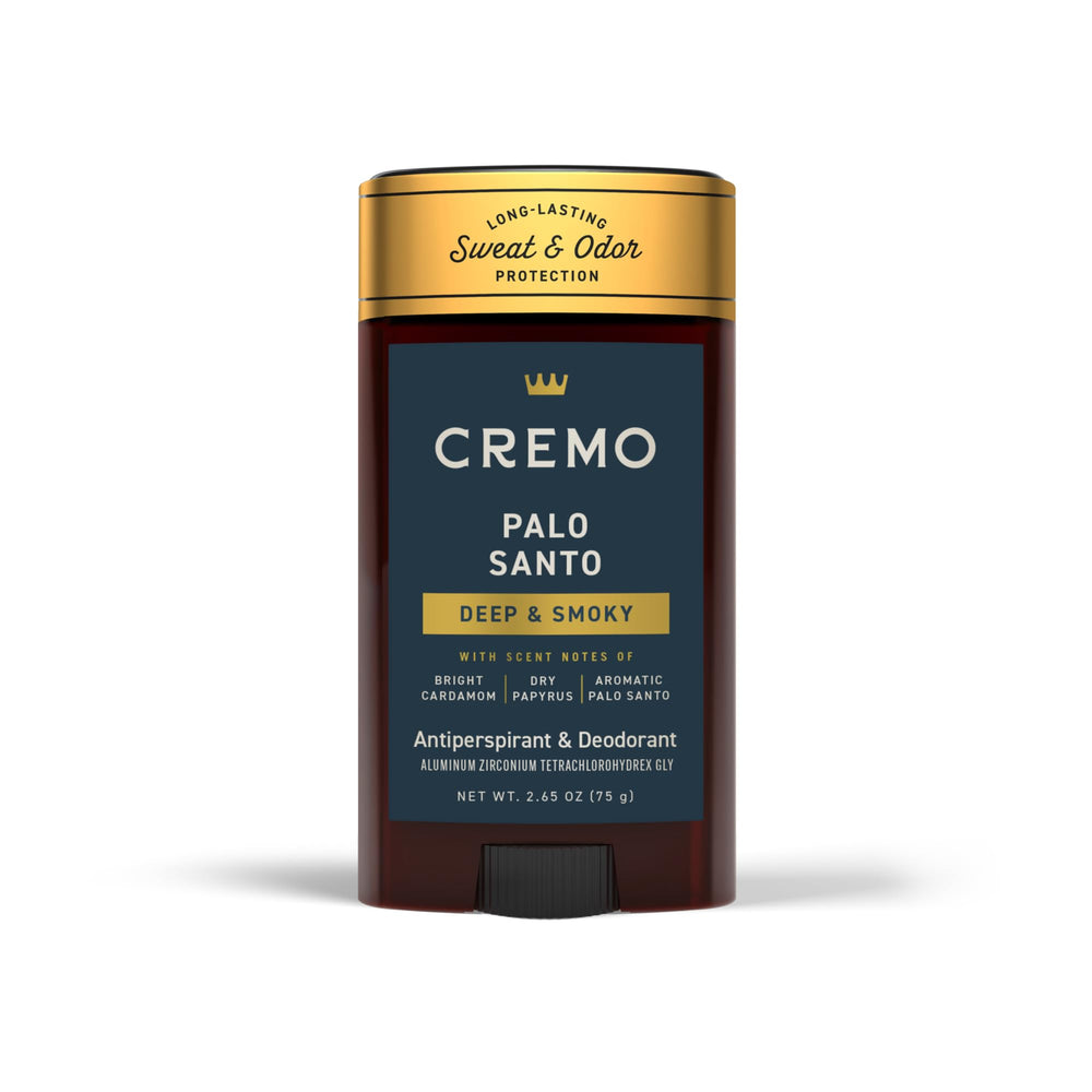 Cremo Palo Santo antiperspirant deodorant stick delivering long lasting freshness