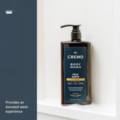 Cremo Palo Santo notes of cardamom and papyrus enrich the signature fragrance.