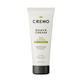 Cremo Sage & Citrus shave cream bottle reveals a slick surface for a close, comfortable shave.