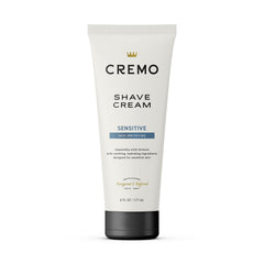 Cremo Sensitive Shave Cream bottle-pour shows slick glide for a smooth shave.