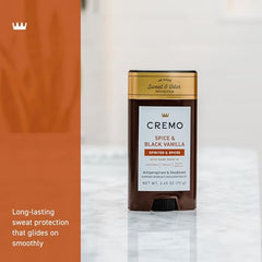 Fragrance notes featuring cardamom and black vanilla.