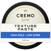 Cremo Texture Paste bottle ready for barber-grade hold and texture