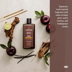 Cremo vanilla scent foam close-up highlights rich lather for a refreshing shower