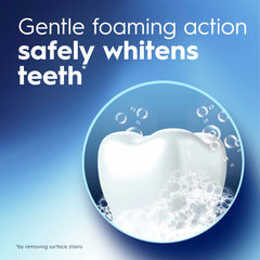 Close-up of Crest 3D White Glamorous White label highlighting whitening technology.