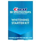 Crest 3D Whitestrips whitening starter kit box, convenient at-home whitening