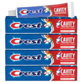 Crest Cavity Protection toothpaste pack front view for daily use in a family routine.