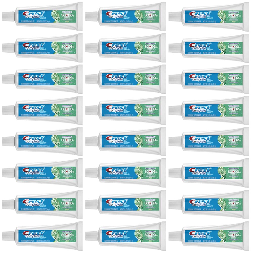 Crest Complete Whitening Scope toothpaste tube with mint flavor for refreshed brushing