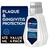 Crest Pro-Health Clinical Mouthwash bottle front with minty freshness messaging.