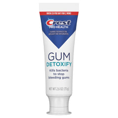Crest Pro-Health Gum Detoxify toothpaste tube front view highlighting deep-clean around the gumline.