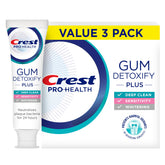 Crest Pro-Health Gum Detoxify Plus toothpaste tube close-up showing whitening and gum protection