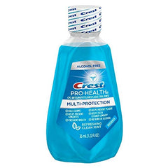 Crest Pro-Health multi-protection bottle showing protection against plaque and gingivitis.