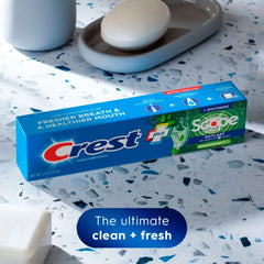 Crest toothpaste texture closeup demonstrates smooth mint foam for even brushing