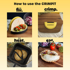 CRIMPiT tortilla sealer designed for fast air fryer meals with sealed fillings.
