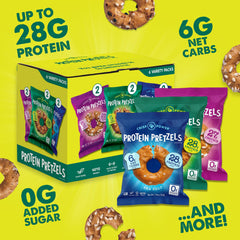 CRISP POWER Protein Pretzels Everything Pack with flavorful crunch and protein