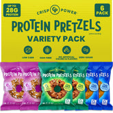 CRISP POWER Protein Pretzels Sea Salt pack delivers bold crunch and 28g protein per serving