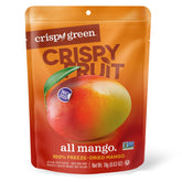 Crispy Green freeze-dried mango snack in a single-serve pack for easy on-the-go enjoyment.