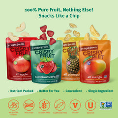 Crispy Green pineapple bag, crunchy tropical fruit snack.