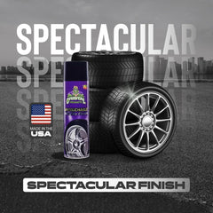 Cristal Products Untouchable Tire Finish delivers glossy shine after rain exposure.