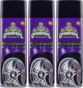 Cristal Products Untouchable Tire Finish spray delivers a deep wet look on tires.
