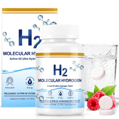 Crobirware molecular hydrogen tablets dissolving in water for hydration boost