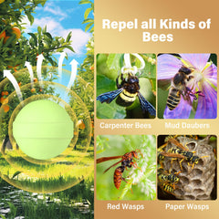 Crobirware peppermint repellent bag hanging near doors reduces bee activity outdoors