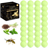 Crobirware Peppermint Wasp Ball on porch helps deter yellow jackets with a fresh scent