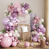 CROSSFINGERS Dusty Purple Arch Kit balloon assembly for a dramatic event backdrop.