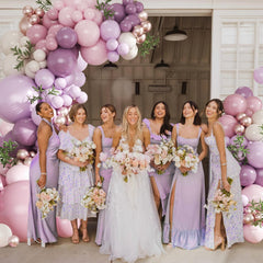 CROSSFINGERS Dusty Purple Arch Kit with balloon chain offers flexible arch shaping.