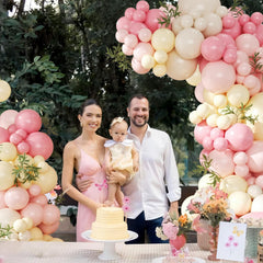 Crossfingers light pink 12-inch balloons for soft romantic decor.