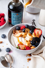 Crown Maple vanilla-infused syrup dessert stacks capture graham cracker and brown butter pairings.