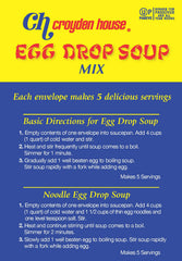 Croyden House Egg Drop Soup mix being poured into hot water for quick prep