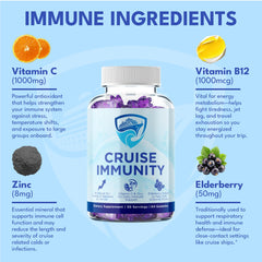 CRUISE IMMUNITY two gummies serving with vitamin C and zinc