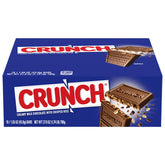 Crunch full-size bar wrapped, milk chocolate with crisped rice visible for an anytime snack.