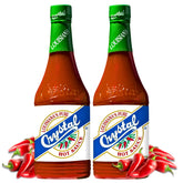 Crystal Hot Sauce Original bottle front adds bold flavor to meals.