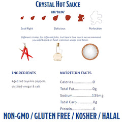 Crystal Hot Sauce Original bottle pour shows steady heat for taste.