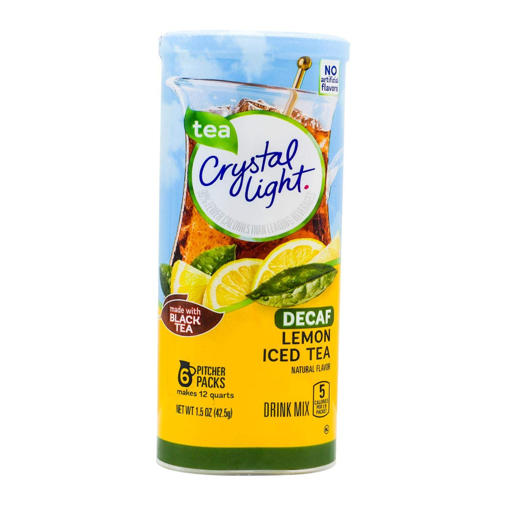 Crystal Light Lemon Iced Tea packets offer a sugar-free, low-calorie refreshment for on-the-go hydration.