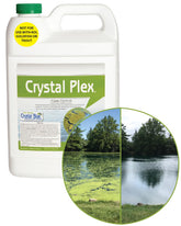 Crystal Plex bottle pour demonstrating easy application for lake algae control.