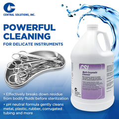 CSI Central Solutions Multi Enzymatic Cleanser dilution step—precise mixing for effective presoak.