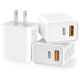 CSODINCE 3-pack USB-C wall charger with dual ports for simultaneous charging.
