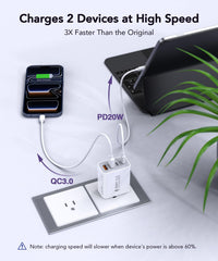 CSODINCE 40W charger block side ports for multi-device charging