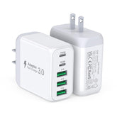 CSODINCE 50W five-port USB-C wall charger front view enabling multi-device charging.