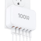 CSODINCE fast charger block front view with six ports for versatile charging