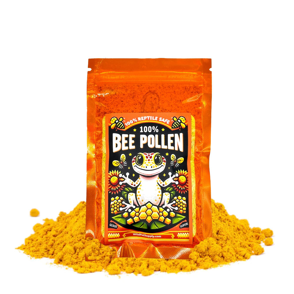CTWPets bee pollen powder bottle for reptiles, a natural nutrition option.