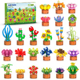 Cubimana 24-pack flowers and succulents build blocks for creative play.