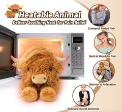 Cuckool Highland Cow plush emits lavender scent for calm moments.